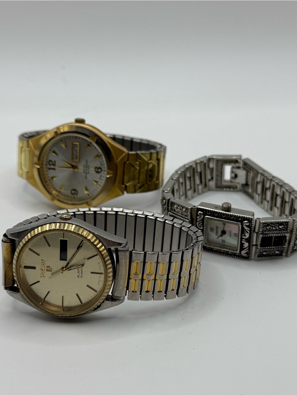 Set of three pulsar Two-Tone Men's stretch Watch